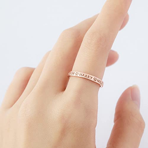 Hondennaam Ring, Hondenmoeder Cadeau, Herdenkingshuisdier Cadeau, Ring met Aangepaste Namen van Huisdieren