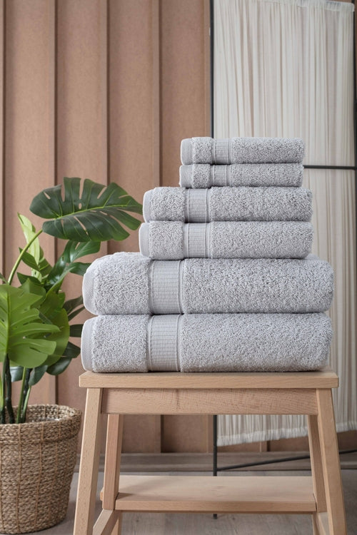 Ensemble de 6 grandes serviettes de bain en coton turc
