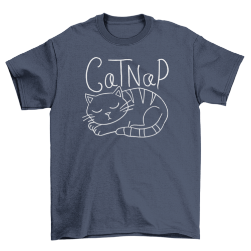 T-shirt chat faisant la sieste