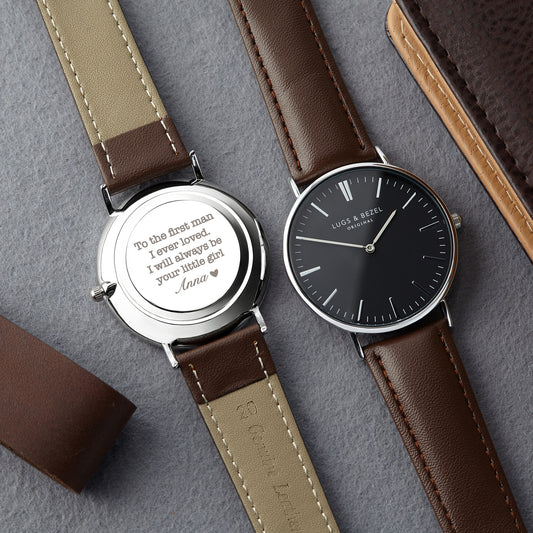 Gepersonaliseerd Herenhorloge, Gegraveerd Horloge Cadeau voor Vriend Man