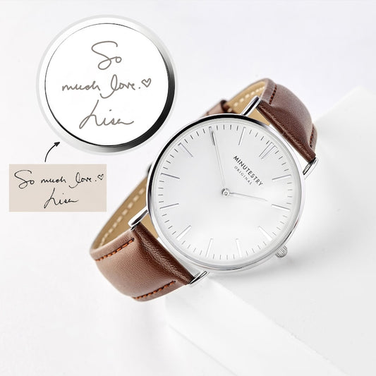 Handgeschreven cadeaus voor bruidegom, Gegraveerd horloge voor mannen