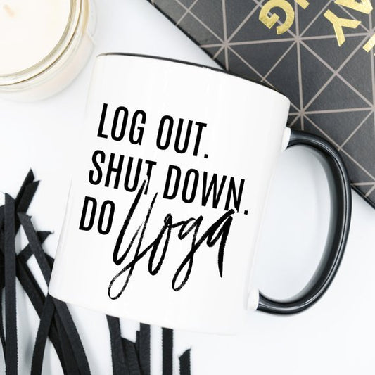 Mug de yoga, Éteins tout et fais du yoga, Cadeau de yoga, Yogi,