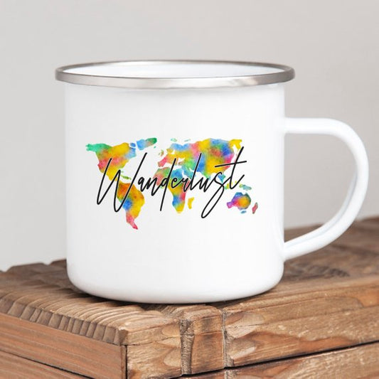 Tasse émaillée de voyage - Tasse de camping - Randonneur heureux