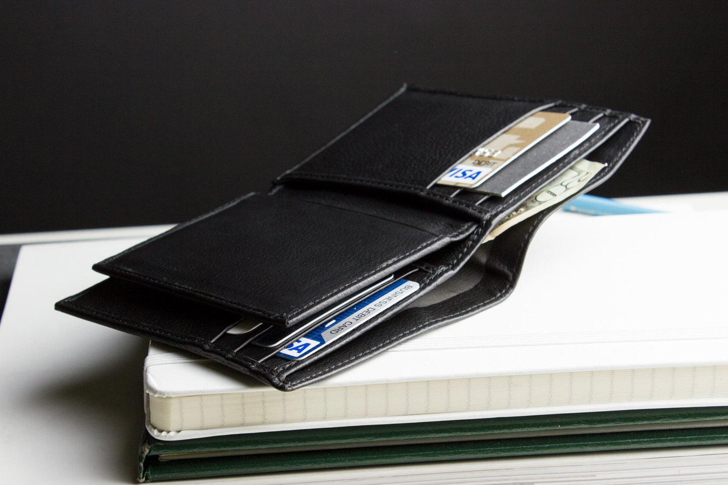 Cowhide Leather Slimfold Passcase Wallet