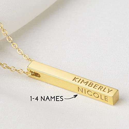 Gepersonaliseerde Moederketting, Vierkante staafketting, Ketting met kindernamen