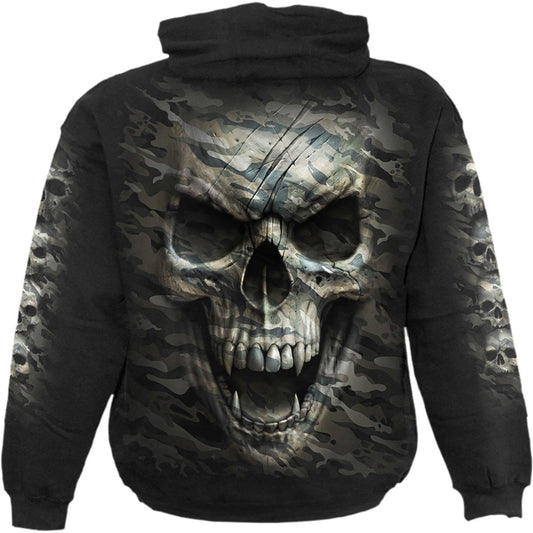 CAMO-SKULL - Sweat à capuche noir