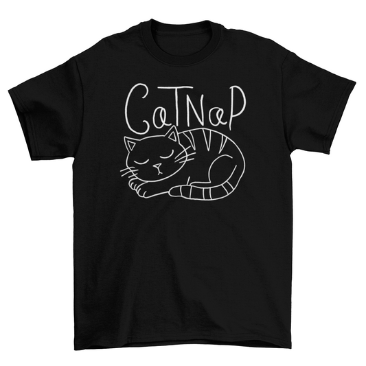 T-shirt met slapende kat