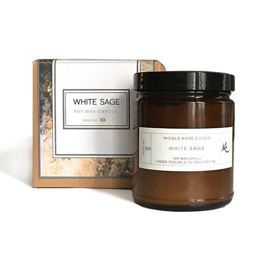 Bougie en cire de soja à l'aromathérapie de sauge blanche