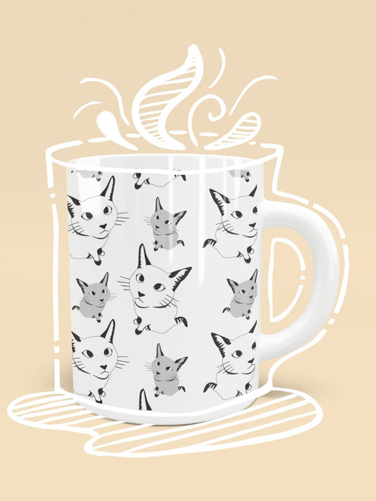 Mok met schattig kattenpatroon