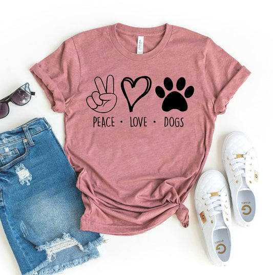 T-shirt Paix Amour Chiens