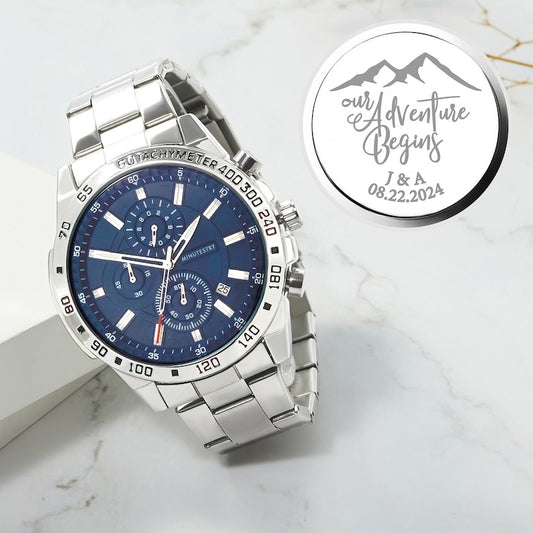 Gepersonaliseerd herenhorloge, cadeau vriend, jubileumcadeau