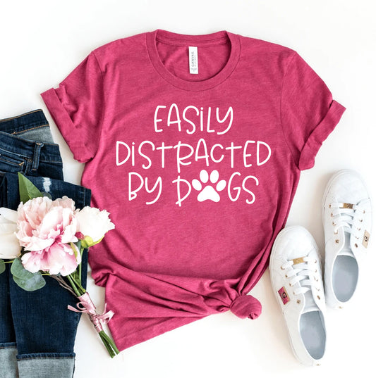 T-shirt Facilement Distrait(e) Par Les Chiens
