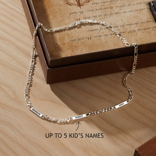 Vader Ketting Met Kinder Namen, Gegraveerde Vader Ketting