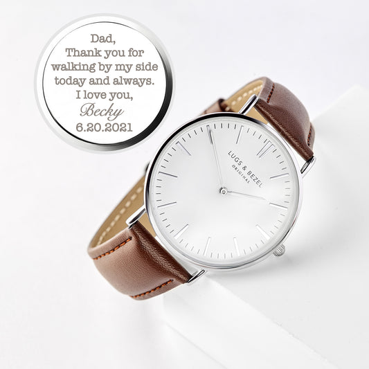 Gepersonaliseerd Herenhorloge, Gegraveerd Horloge Cadeau voor Vriend Man