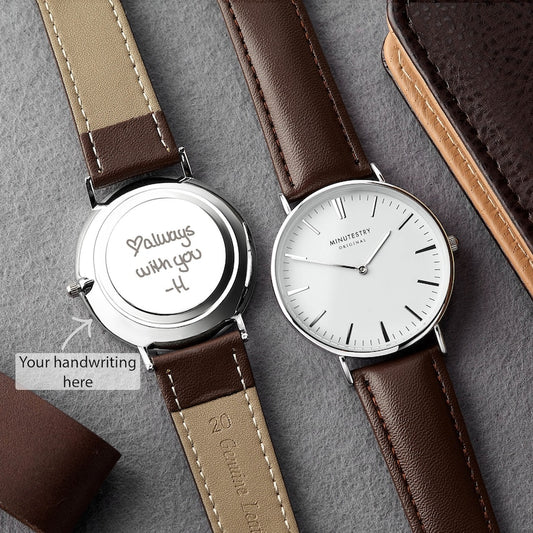 Handgeschreven cadeaus voor bruidegom, Gegraveerd horloge voor mannen
