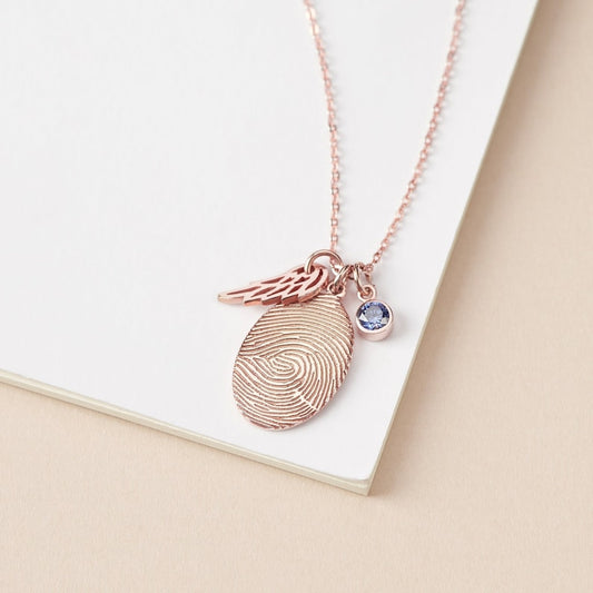 Vingerafdruk Ketting, Vingerafdruk Sieraden Met Geboortesteen
