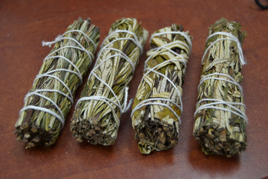 4 Pcs Bâton de Sauge Yerba Santa pour Fumigation 10 cm