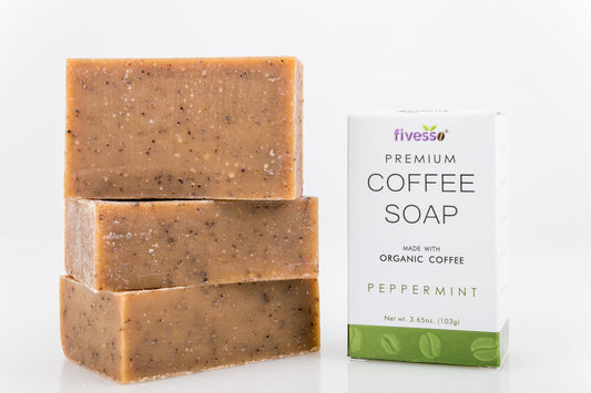 Menthe poivrée - Savon exfoliant au café (Lot de 3 savons)