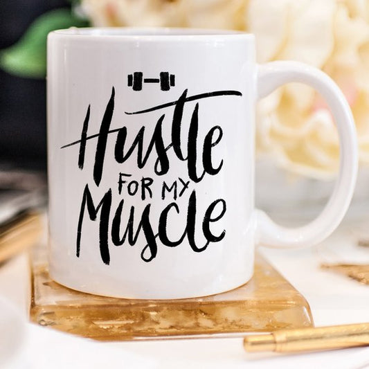 Koffiemok Gewichtheffen, Hustle For The Muscle,