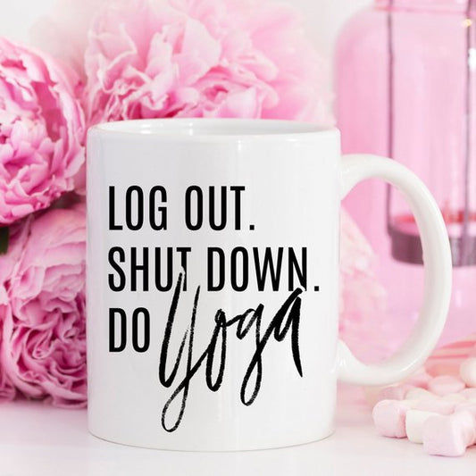 Mug de yoga, Éteins tout et fais du yoga, Cadeau de yoga, Yogi,