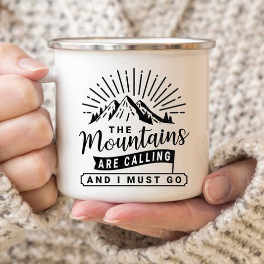 Mug émaillé Montagne Mug de camping Wanderlust Le
