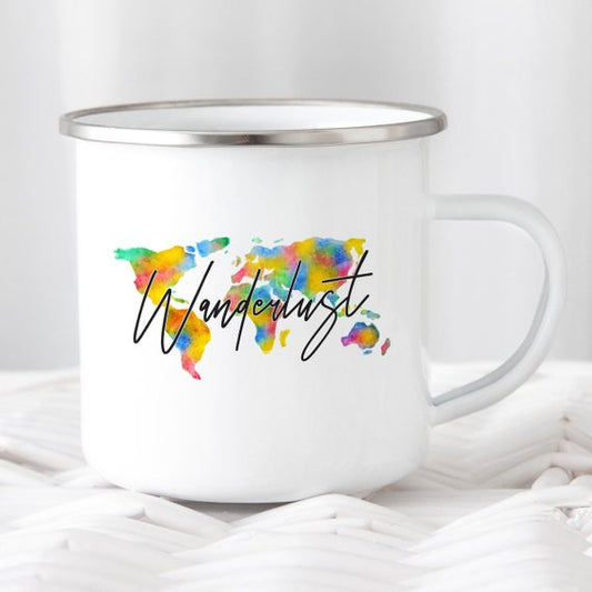 Tasse émaillée de voyage - Tasse de camping - Randonneur heureux
