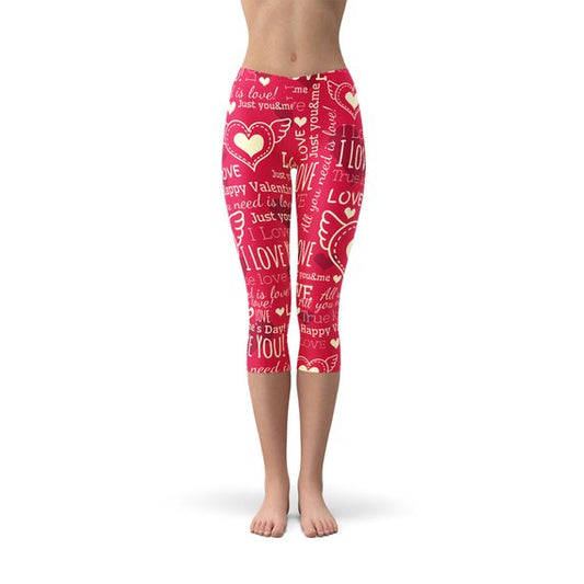 Love Hearts Rode Capri Legging