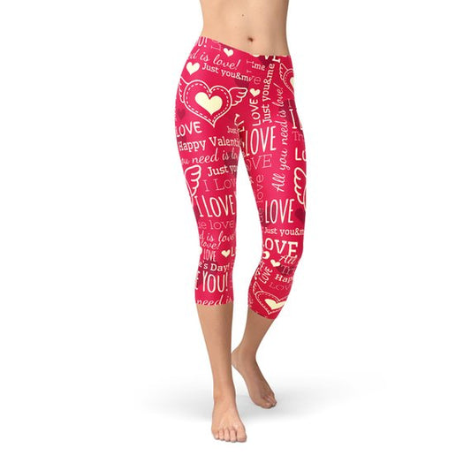 Love Hearts Rode Capri Legging