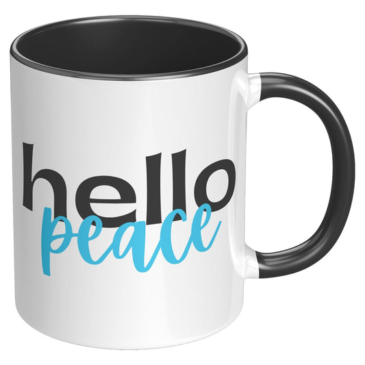 Koffiekop, Accent Keramische Mok 11oz, Hello Peace Lichtblauw