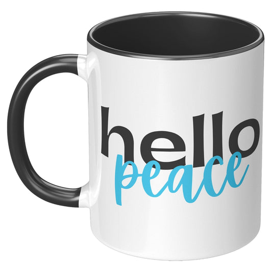 Koffiekop, Accent Keramische Mok 11oz, Hello Peace Lichtblauw